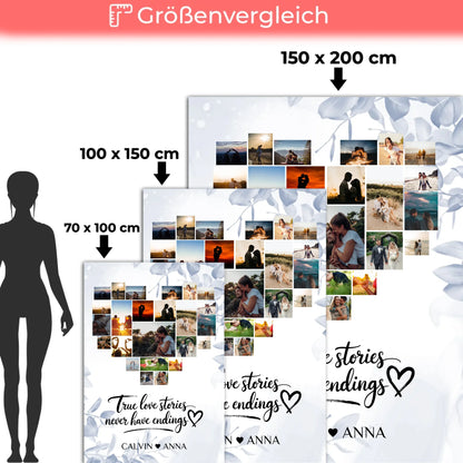 Foto Auf Decke Personalisiert Fotocollage True Love Stories