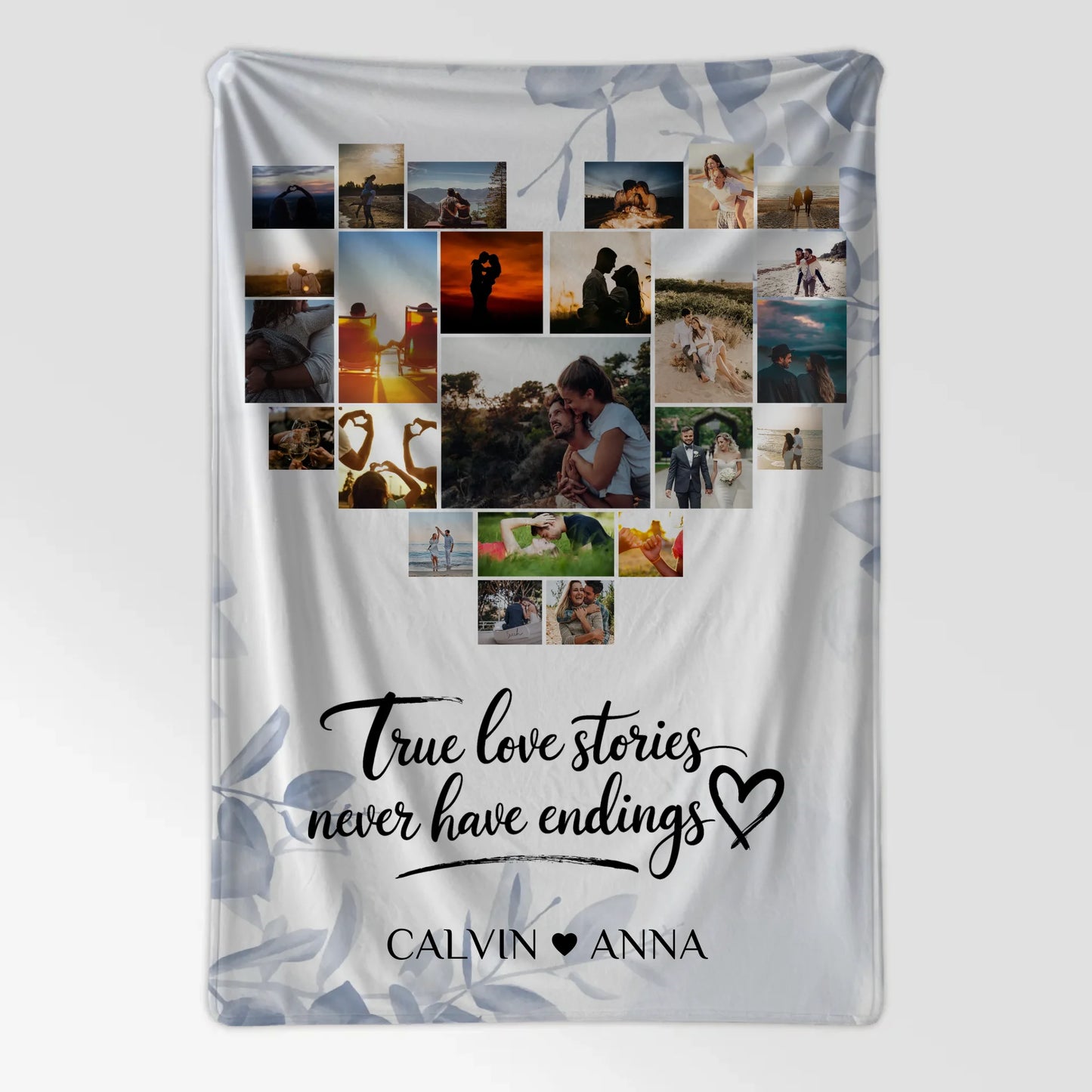 Foto Auf Decke Personalisiert Fotocollage True Love Stories