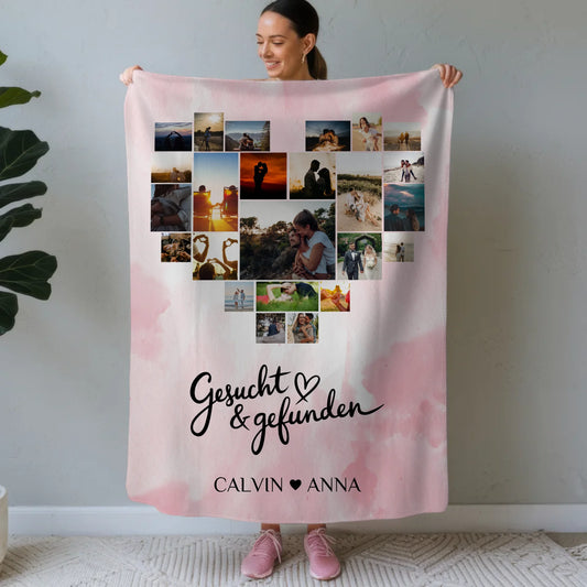 Kuscheldecke Foto Fotocollage Gesucht Gefunden Geschenk