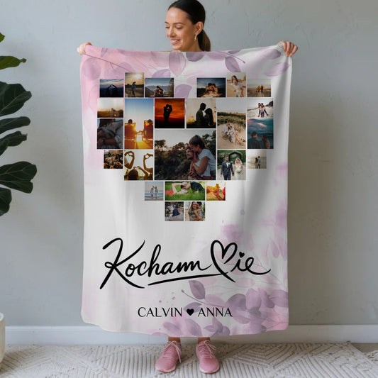 Kuscheldecke Personalisiert Fotocollage Kocham Cie