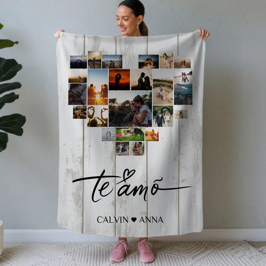 Foto Auf Decke Personalisiert Fotocollage Te Amo