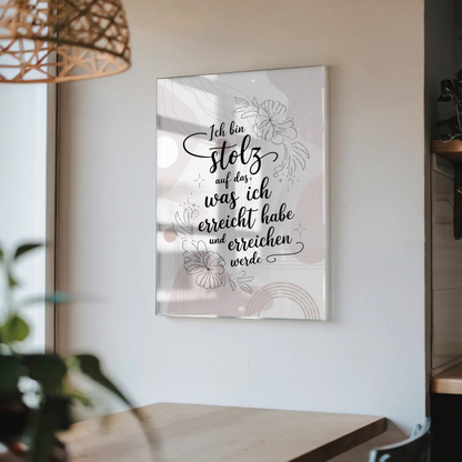 Wandbild Acrylglas - Stolz auf Erreichtes und Kommendes