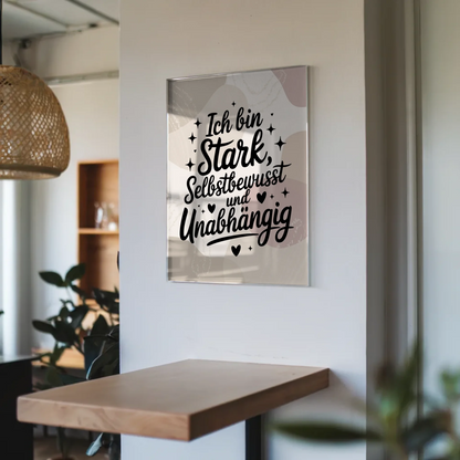 Bild Aus Acrylglas Ich Bin Stark Positiv Selbstbewusst