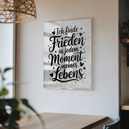 Acrylglas Mit Foto Positiv Frieden in jedem Moment