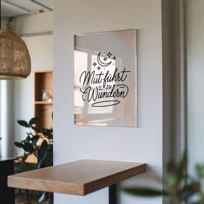 Acrylglas Wandbild Mut führt zu Wundern Geschenk