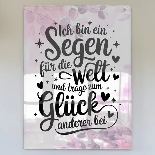 Acrylglas Mit Foto Positiv Segen für die Welt Geschenk