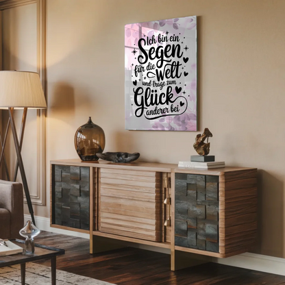 Acrylglas Mit Foto Positiv Segen für die Welt Geschenk