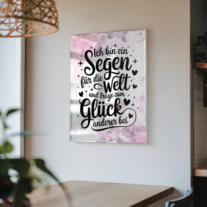 Acrylglas Mit Foto Positiv Segen für die Welt Geschenk