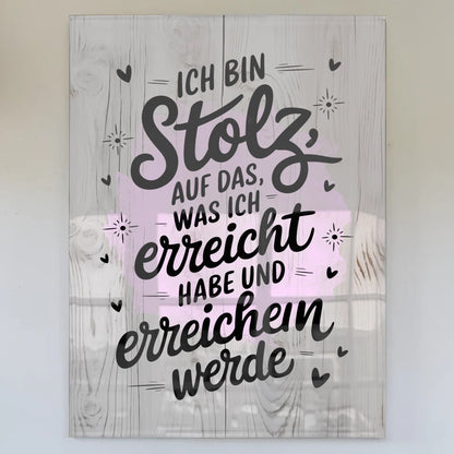 Acrylglas Mit Foto - Stolz auf Erreichtes und Zukünftiges