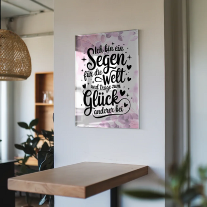 Acrylglas Mit Foto Positiv Segen für die Welt Geschenk