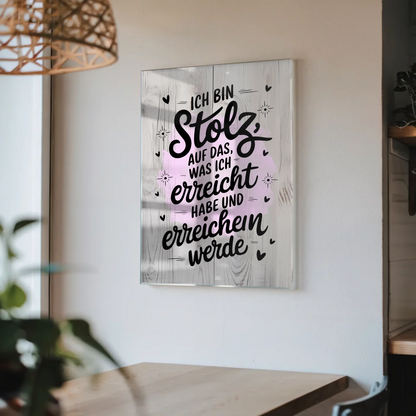 Acrylglas Mit Foto - Stolz auf Erreichtes und Zukünftiges