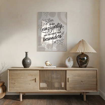 Bild Mit Acrylglas Ich bin einzigartig Geschenkidee