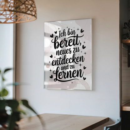 Personalisierte Foto Mit Acrylglas Leinwand Positiv Lernen