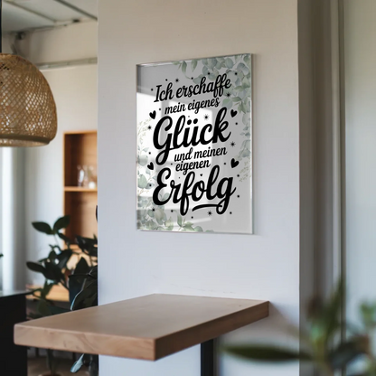 Acrylglas Bild Ich erschaffe Glück und Erfolg Poster