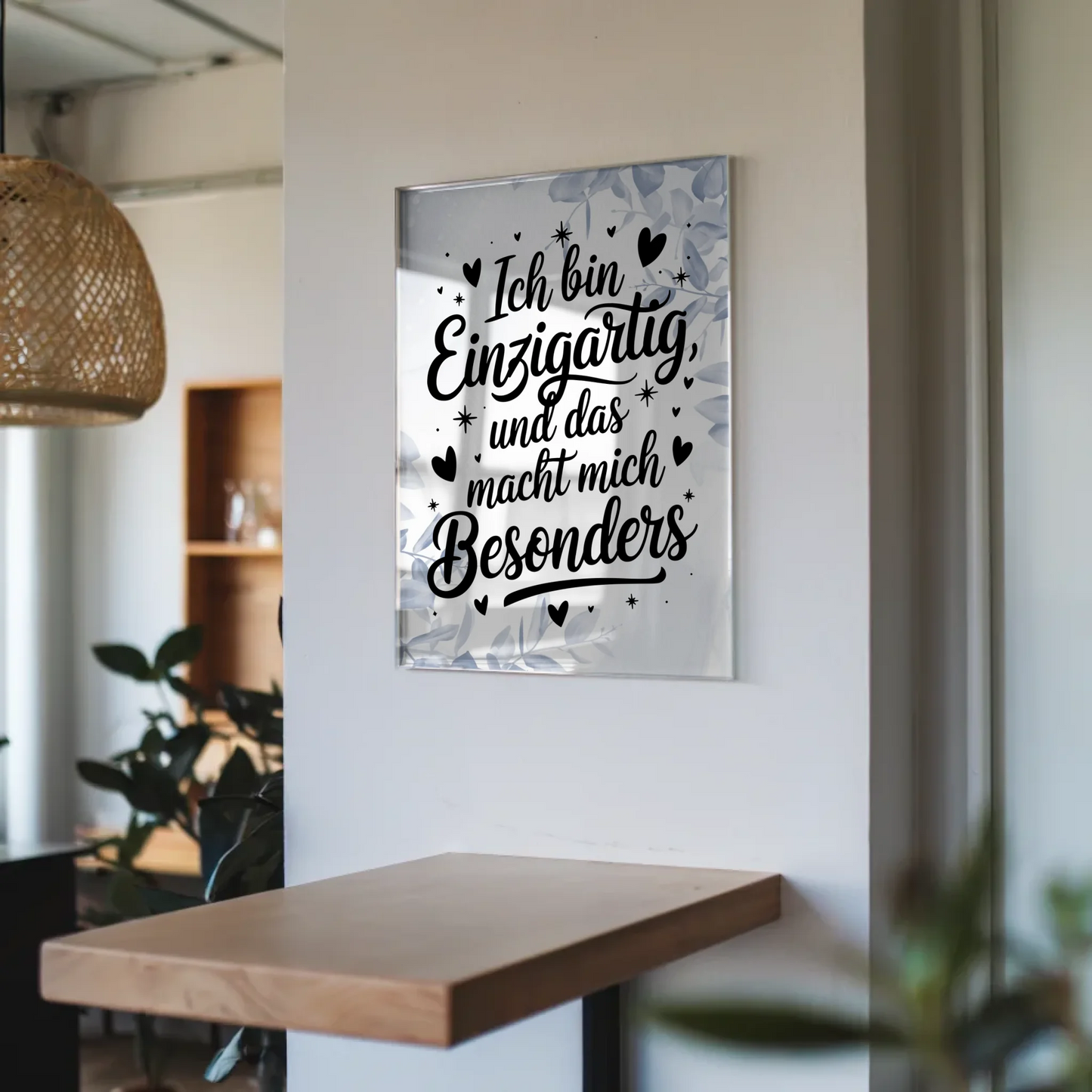 Bild Acrylglas Ich bin einzigartig Positiv Geschenkidee