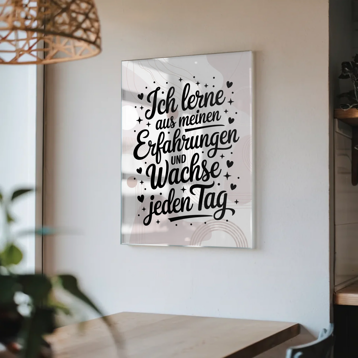 Wandbild Auf Acrylglas Ich Lerne Und Wachse Täglich Spruch Wandbild