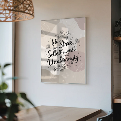 Acrylglas Bild Ich bin stark selbstbewusst positiv