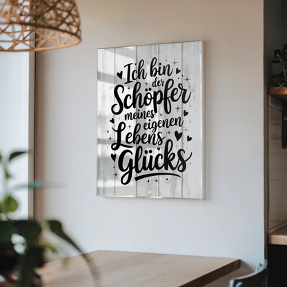 Acrylglas Wandbild Ich bin der Schöpfer meines Lebensglücks