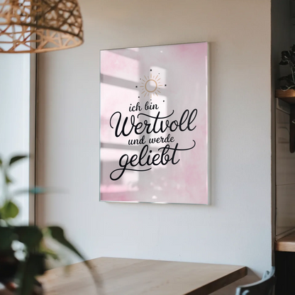 Personalisierte Foto Mit Acrylglas Ich Bin Wertvoll Positiv