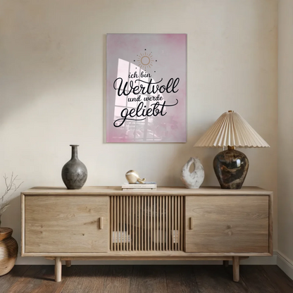 Personalisierte Foto Mit Acrylglas Ich Bin Wertvoll Positiv