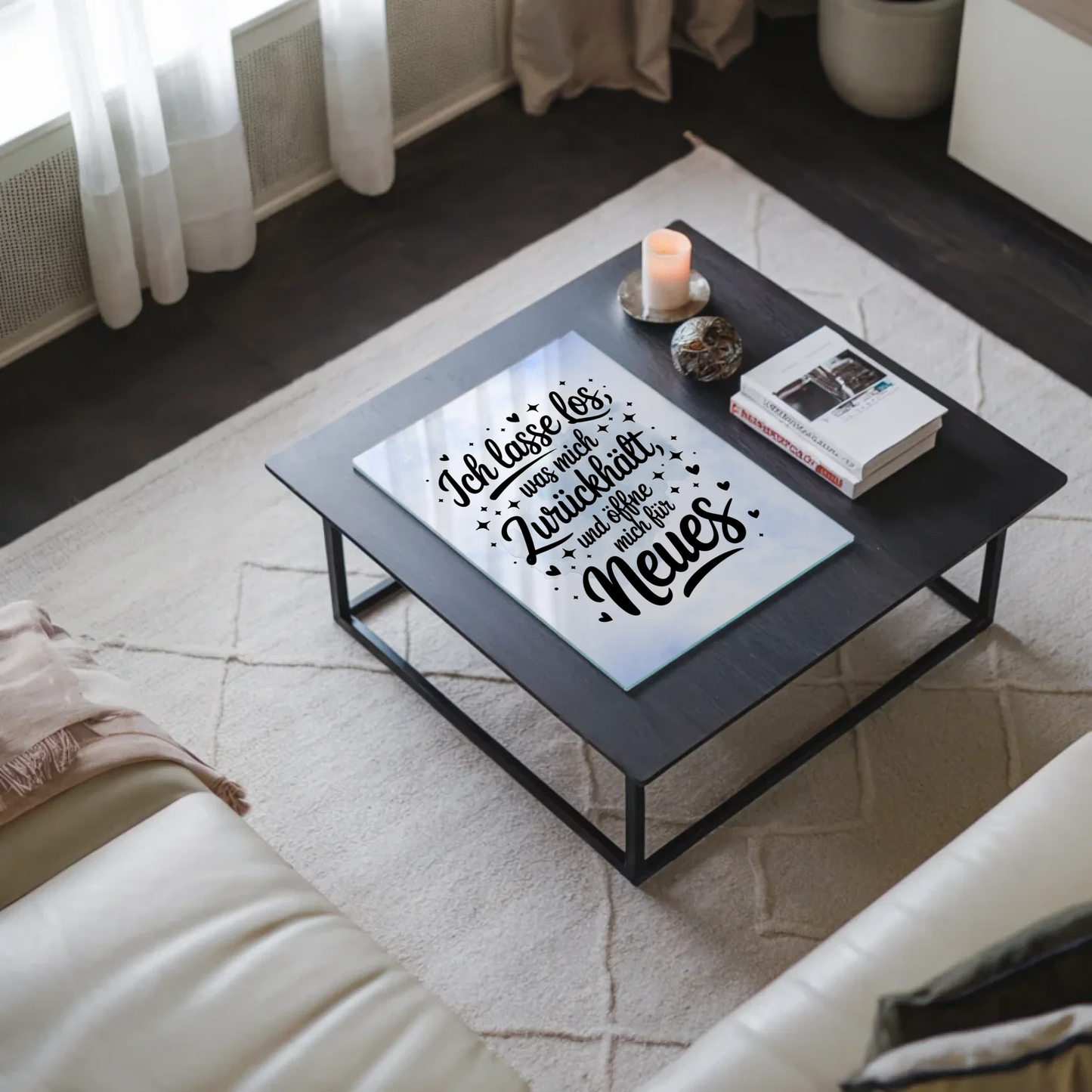 Wandbild Acrylglas Ich lasse los und öffne mich für Neues