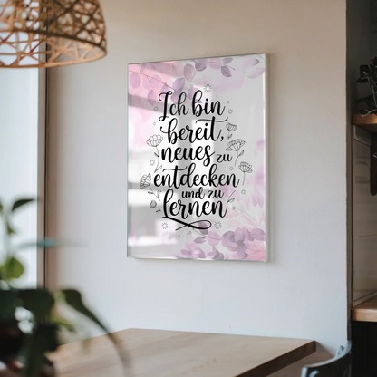 Acrylglas Wandbild - Positiv Neues Entdecken und Lernen