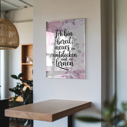 Acrylglas Wandbild - Positiv Neues Entdecken und Lernen