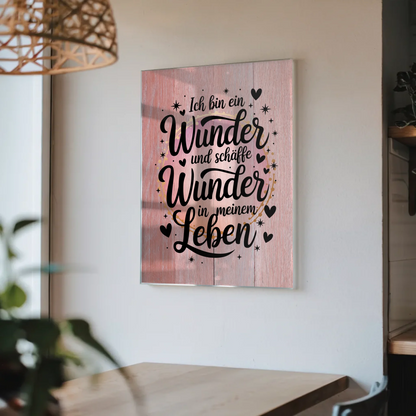 Acrylglas Wandbild Ich bin ein Wunder Lebenskunstwerk