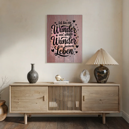 Acrylglas Wandbild Ich bin ein Wunder Lebenskunstwerk