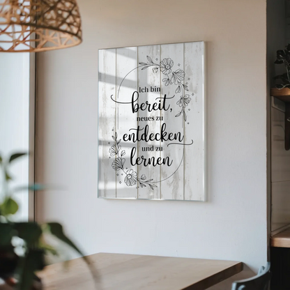 Bild Aus Acrylglas - Positiv und Bereit Neues zu Lernen