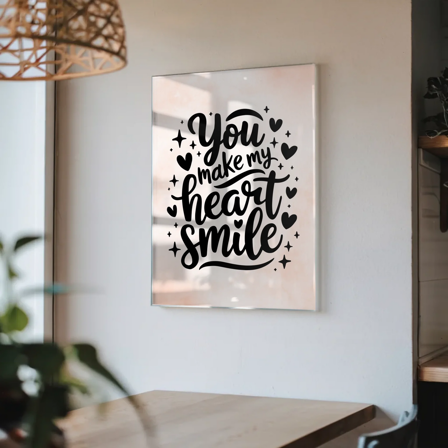 Wandbild Acrylglas You Make My Heart Smile Geschenk