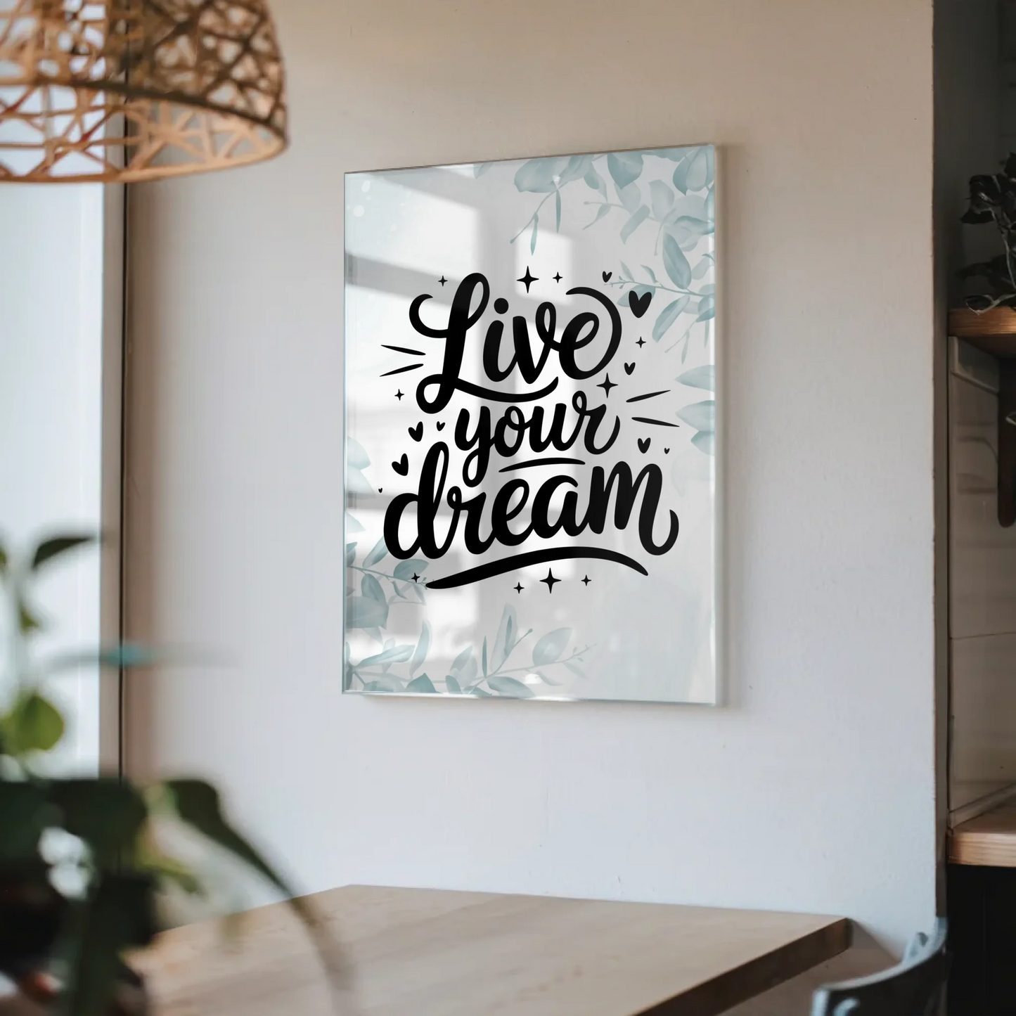 Acrylglas Wandbild Live Your Dream - Personalisiertes Geschenk