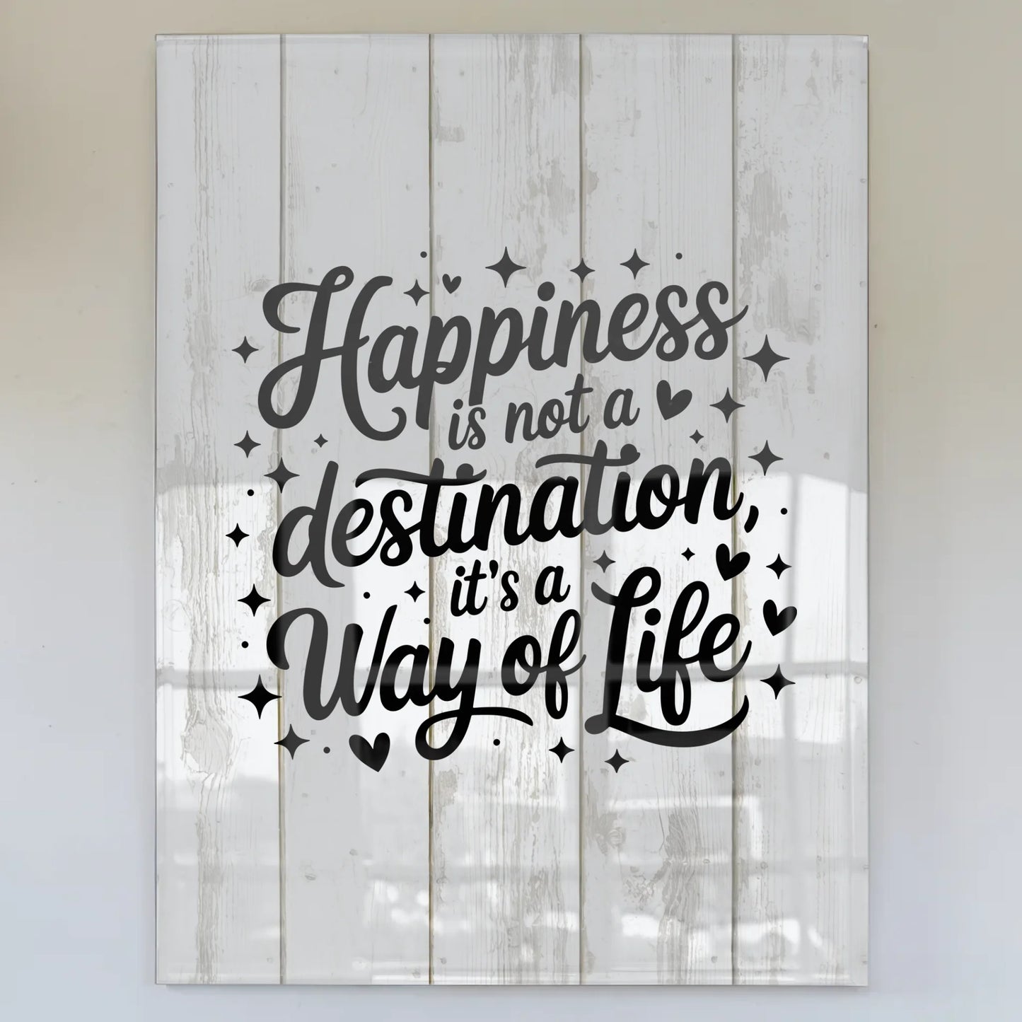 Foto Mit Acrylglas Happiness is not a destination Poster