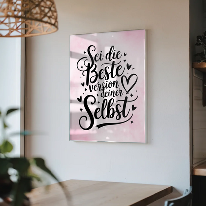 Acrylglas Wandbild Sei die beste Version deiner selbst Spruch Wandbild