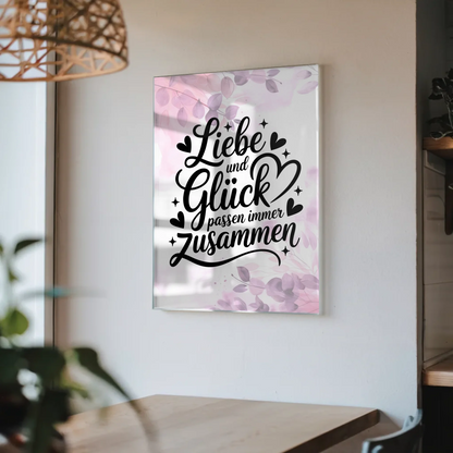 Acrylglas Mit Foto Liebe und Glück Poster Leinwand