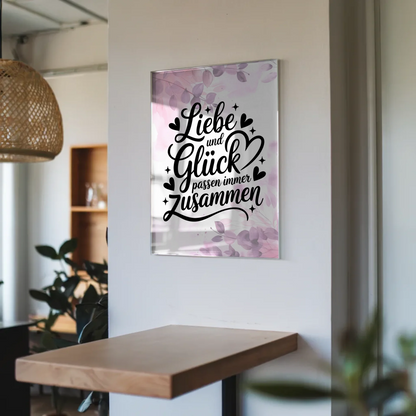 Acrylglas Mit Foto Liebe und Glück Poster Leinwand