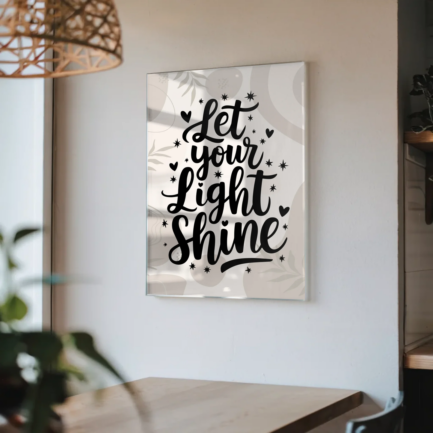 Wandbild Acrylglas Let Your Light Shine Geschenk