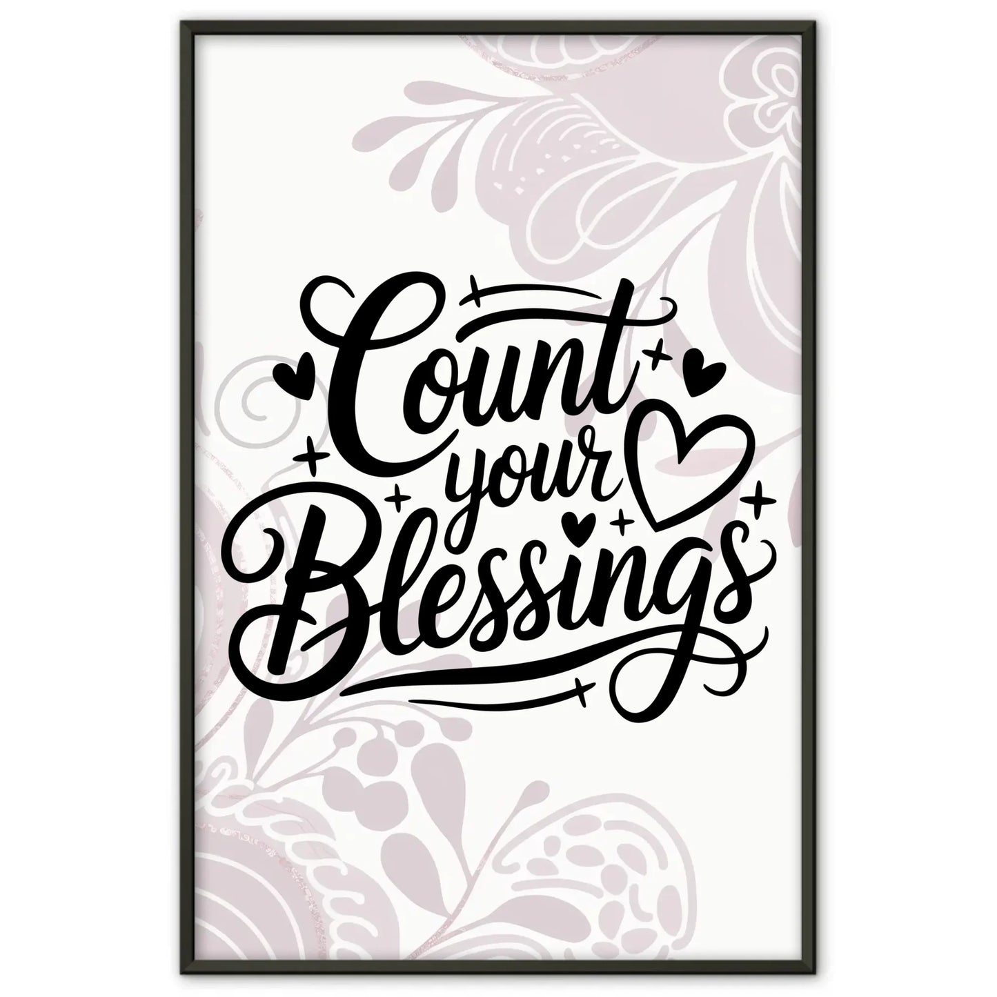 Poster Spruch Count your blessings für personalisierte Geschenke
