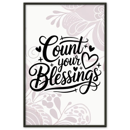 Poster Spruch Count your blessings für personalisierte Geschenke