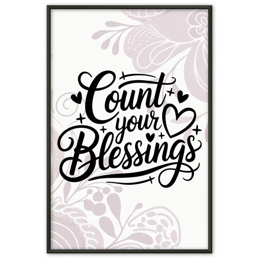 Poster Spruch Count your blessings für personalisierte Geschenke
