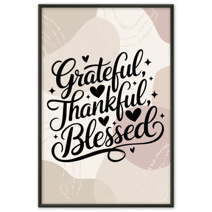 Personalisiertes Poster Spruch Grateful Thankful Blessed