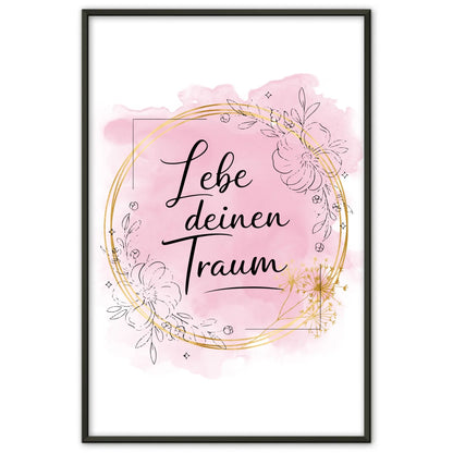 Spruchposter Lebe deinen Traum für persönliche Geschenke