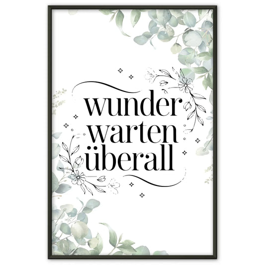 Spruchposter Wunder warten überall für personalisierte Geschenke