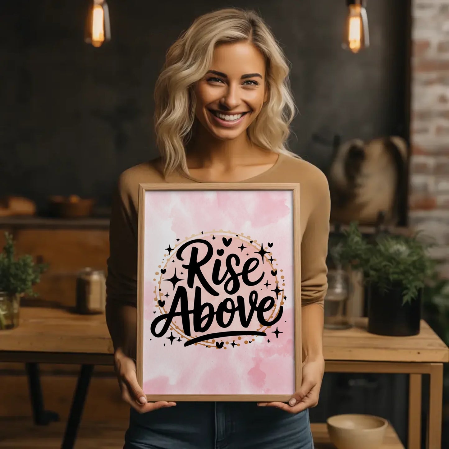 Poster mit Spruch Rise Above für personalisierte Geschenke