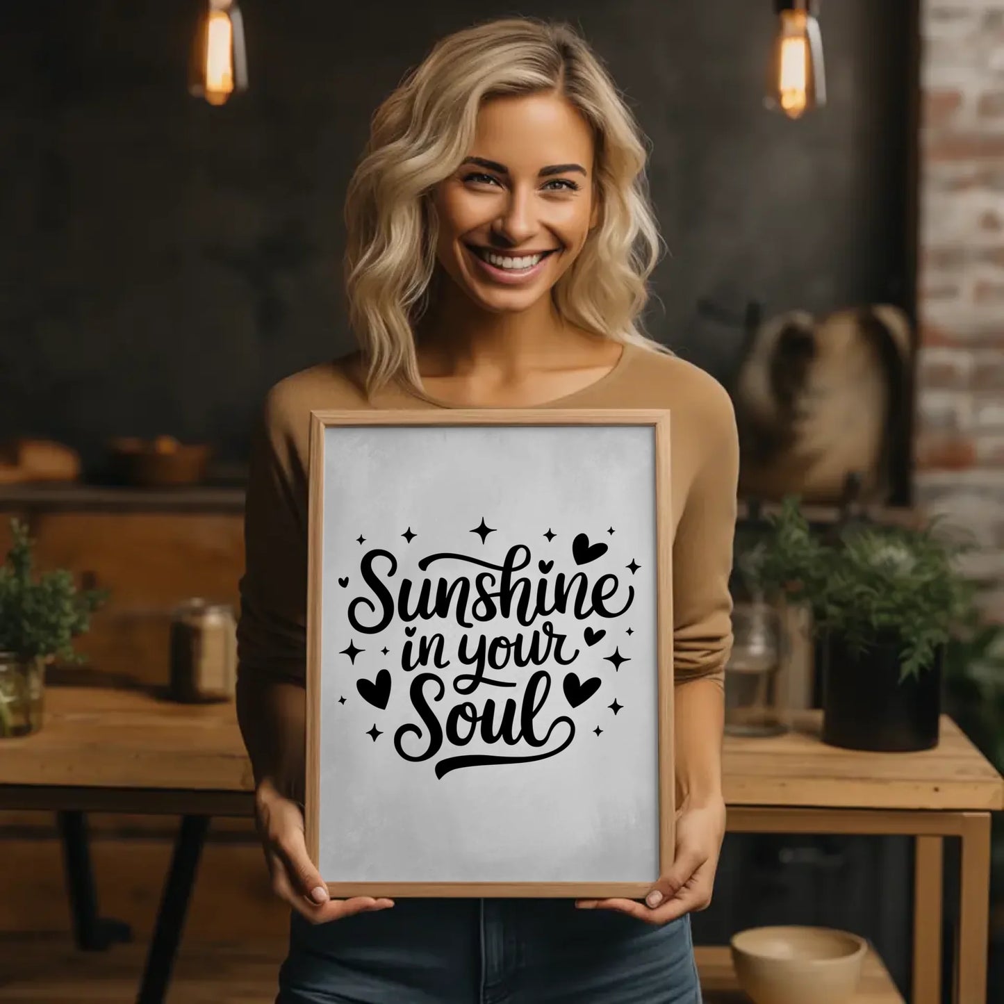 Spruchposter Sunshine in your soul für persönliche Geschenke