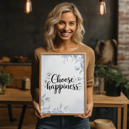 Poster Spruch Choose happiness für dein Zuhause gestalten