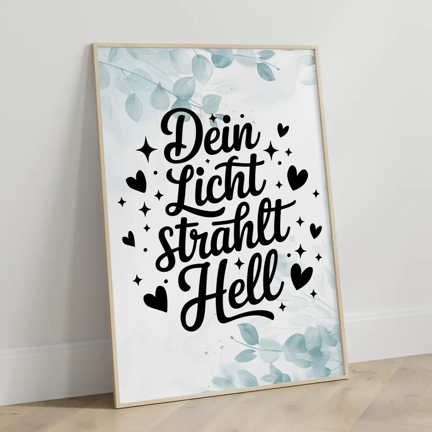 Poster Spruch Dein Licht strahlt hell personalisierte Geschenke