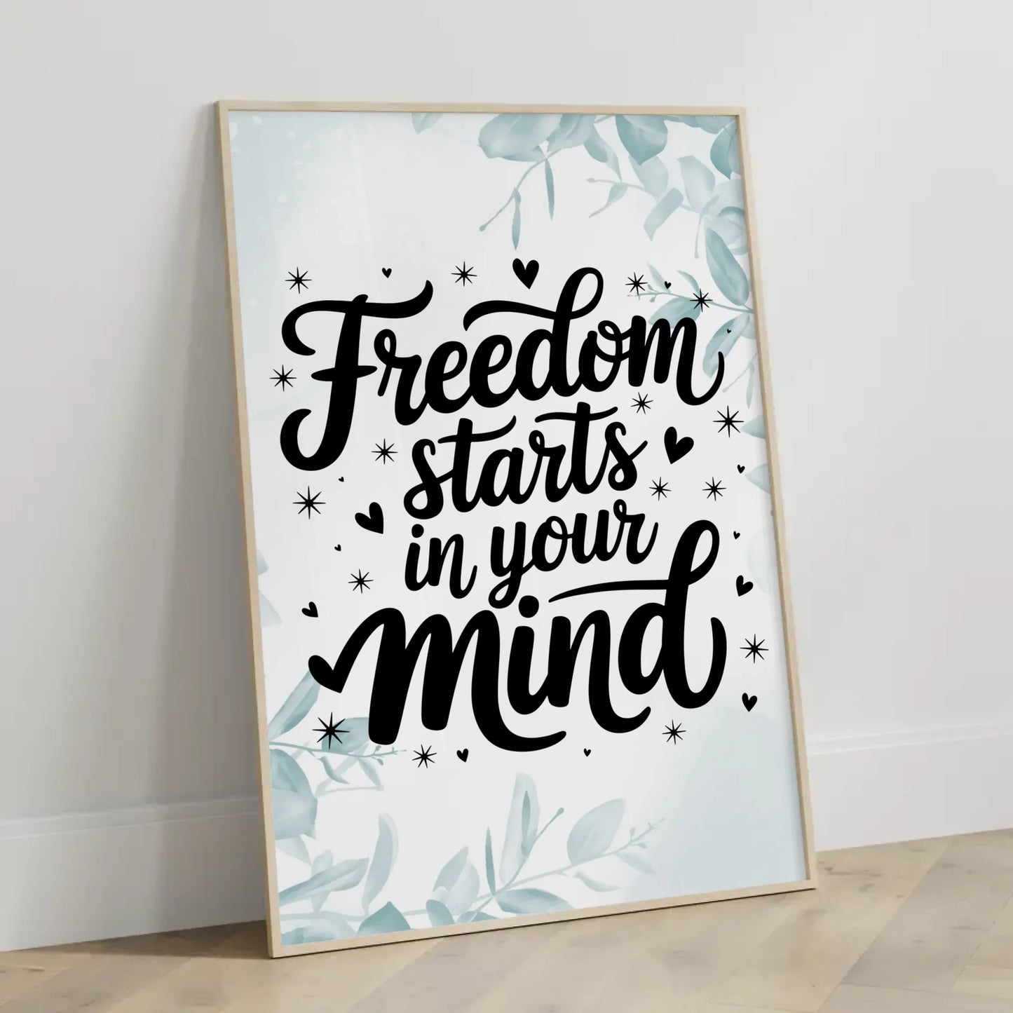 Poster Mit Spruch Freedom starts in your mind personalisiert