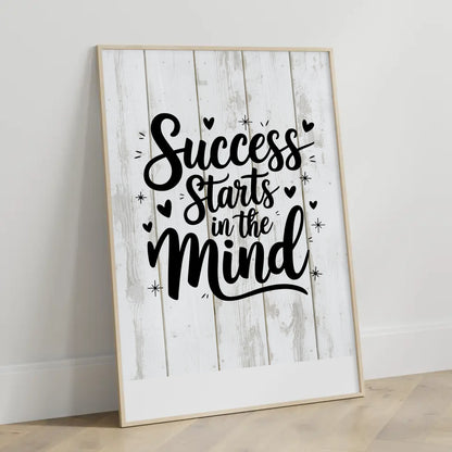 Poster mit Spruch Success starts in the mind personalisiert