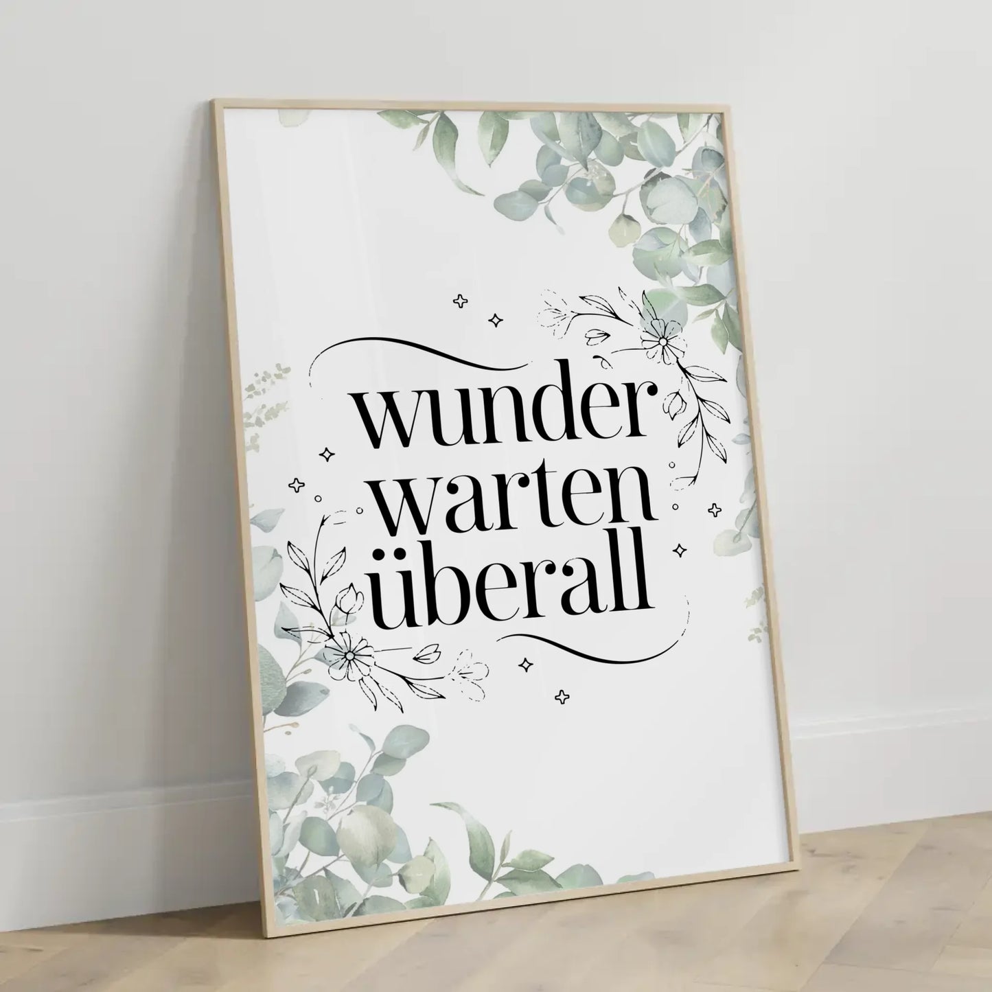 Spruchposter Wunder warten überall für personalisierte Geschenke
